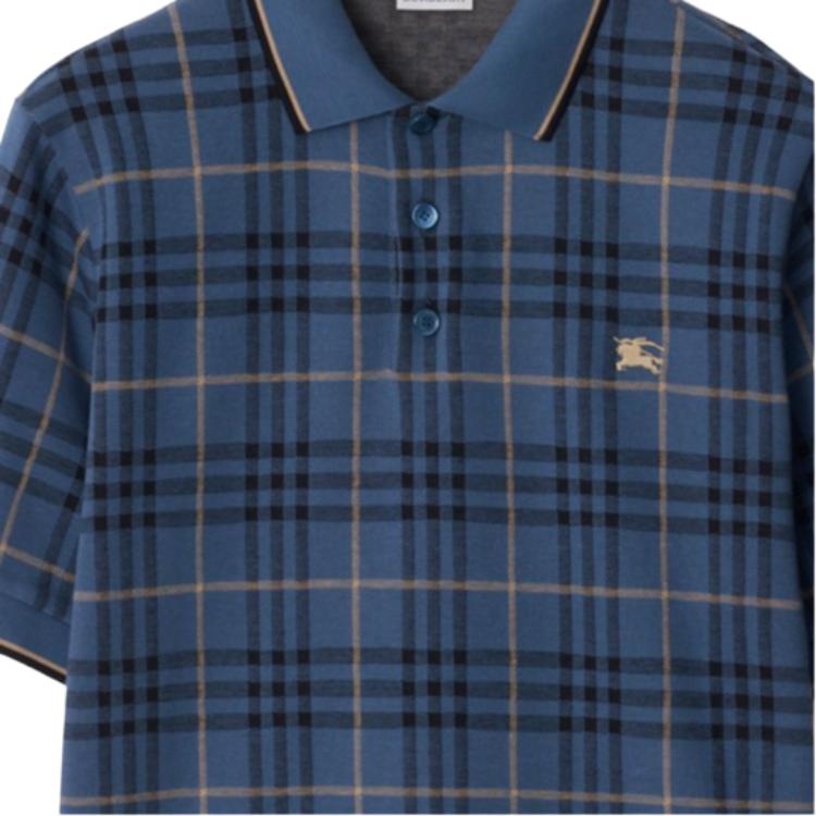 Burberry Checked Cotton Polo Shirt 81101041