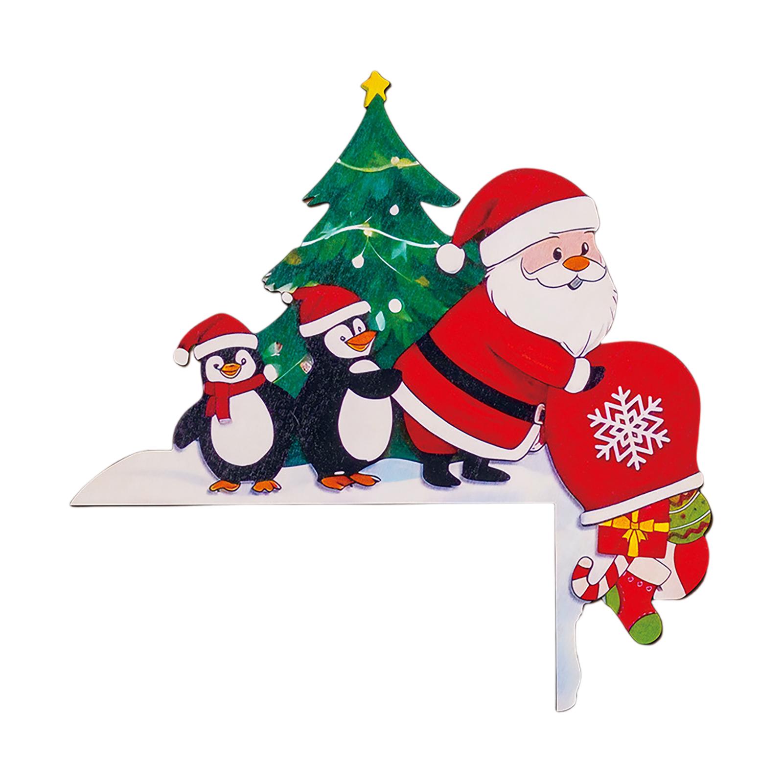 

Christmas Wooden Door Corner Lintel Decoration Elk Door Frame Decoration One Size