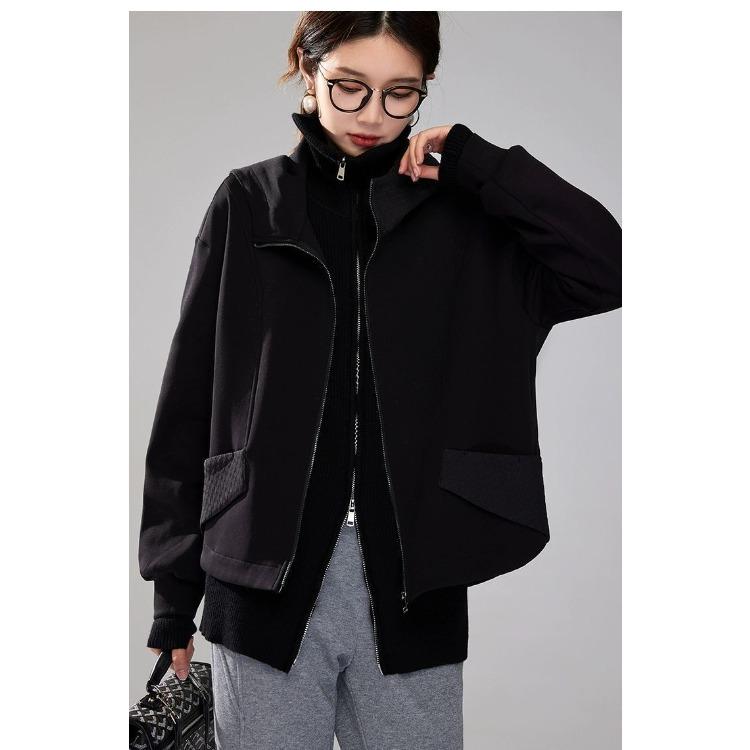 Elegant Korean Hooded Jacket Women Air Layer Coat Fashion Versatile Outerwear