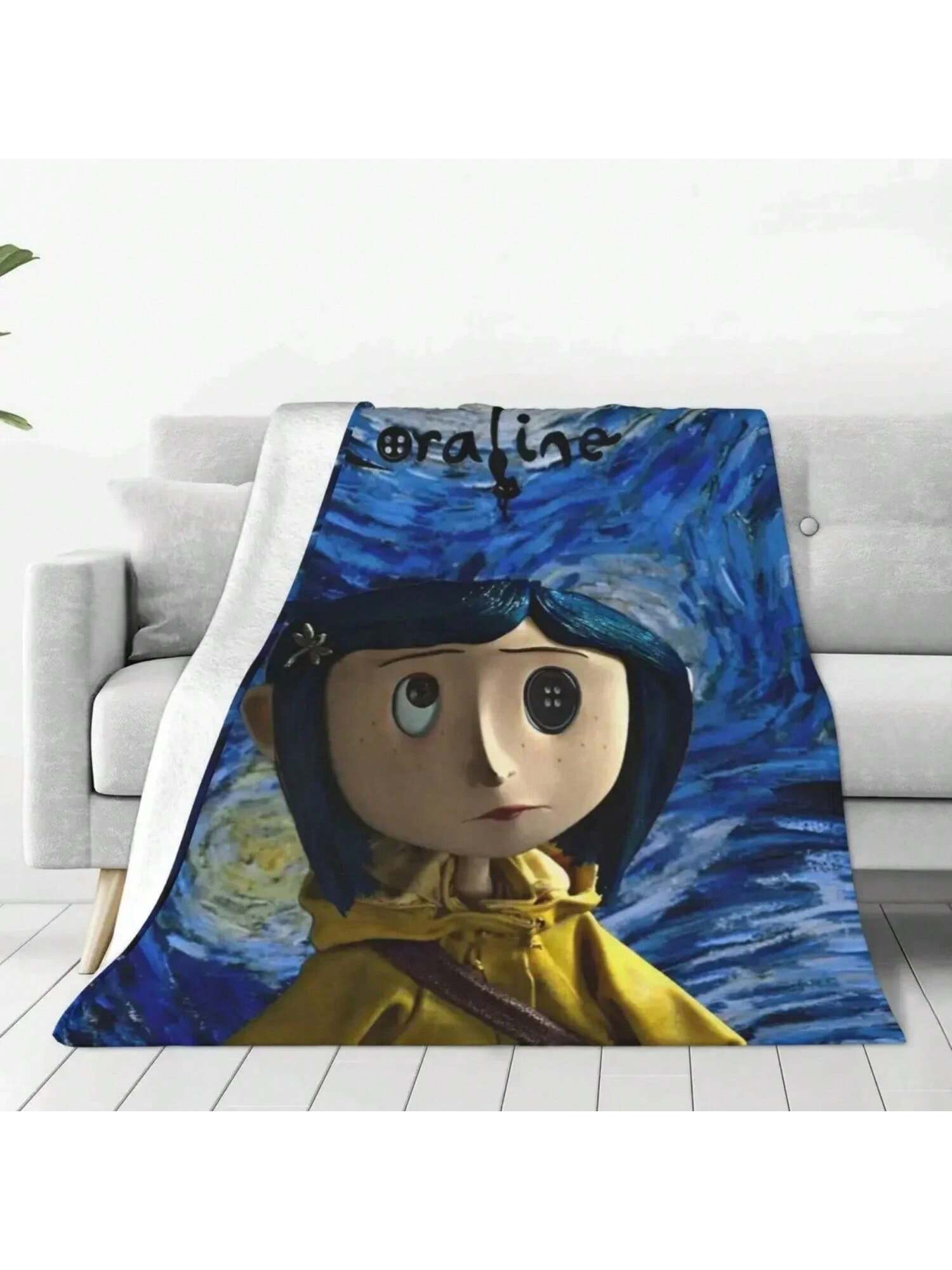 Manta de franela con diseño de la película , de estilo gótico y de Halloween, portátil y suave para sofá, oficina o colcha 75X95CM