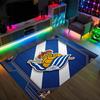 Real Sociedad FC Design Crystal Velvet Carpet Cozy Non?Slip Printed Rug For Bedroom Living Room Entrance
