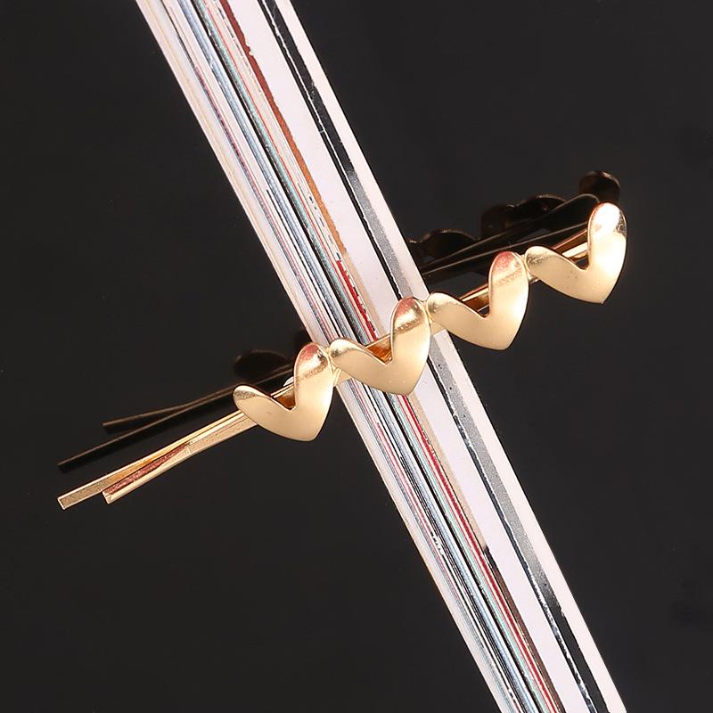 Nouveau Set d'Épingles à Cheveux Géométriques Dorées Coréennes - Accessoires pour Cheveux en Métal Faits Main DIY