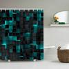 1/4 Brick Wall Shower Curtains, Toilet Seat Decoration, Shower Curtain With Carpet And Toilet Lid, 12 70.8X70.8 Inch Hooks