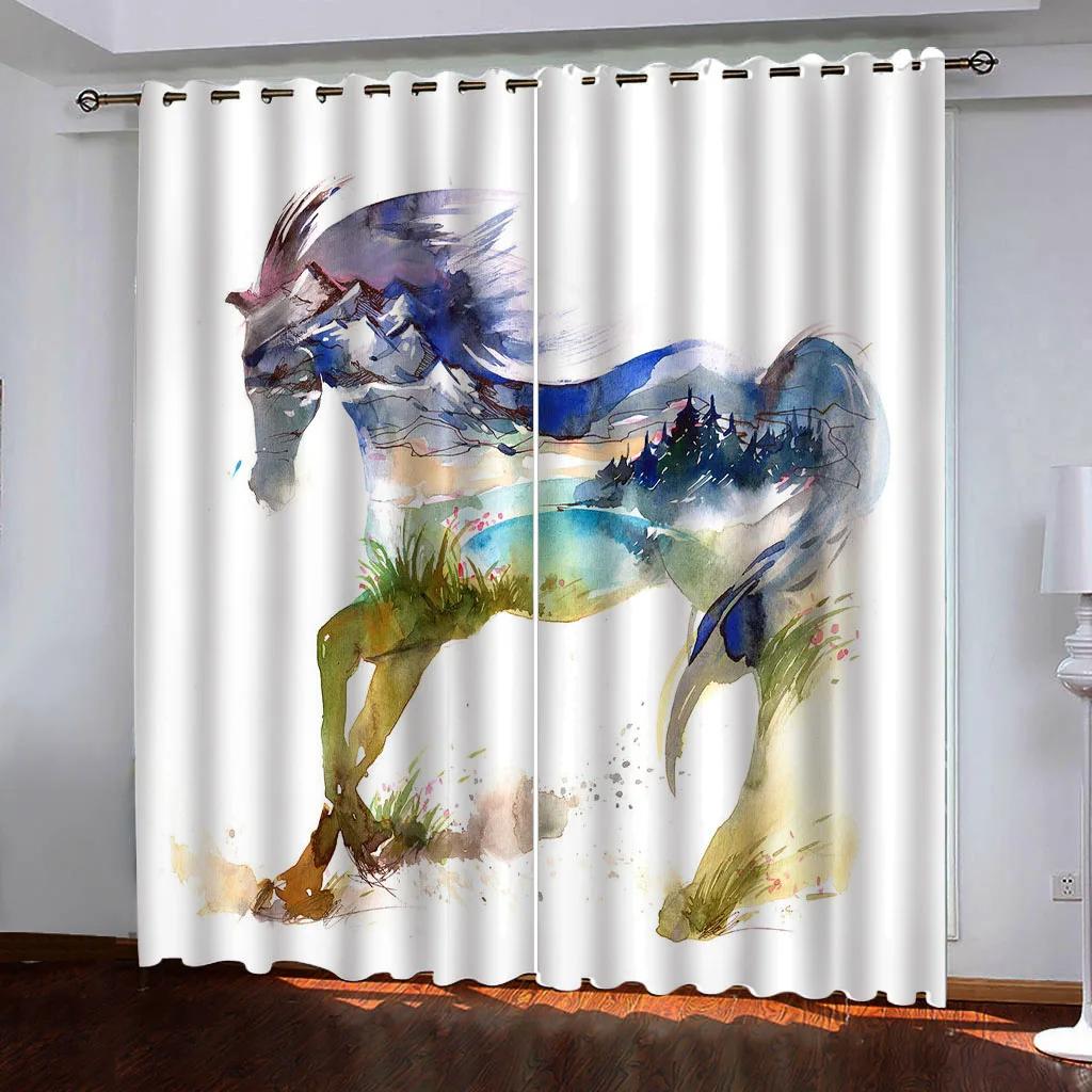 Animal Horse Dinosaur TigerOn Sale Blackout Window Curtain for Bedroom Living Room Bathroom Kicthen Door High Shading Hot