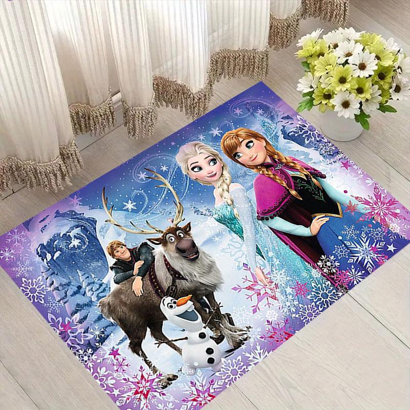 

Elsa Queen cartoon pattern rug, Frozen theme, suitable for home, bedroom, bedside rug, and bathroom mat. 60x90cm
