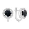 Silver Earrings with Natural Sapphire 5.916ct, Cubic Zirconia (2180920)