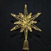Gold Glitter Light-Up Wrought Iron Octagonal Christmas Tree Topper Star Decoration 2025