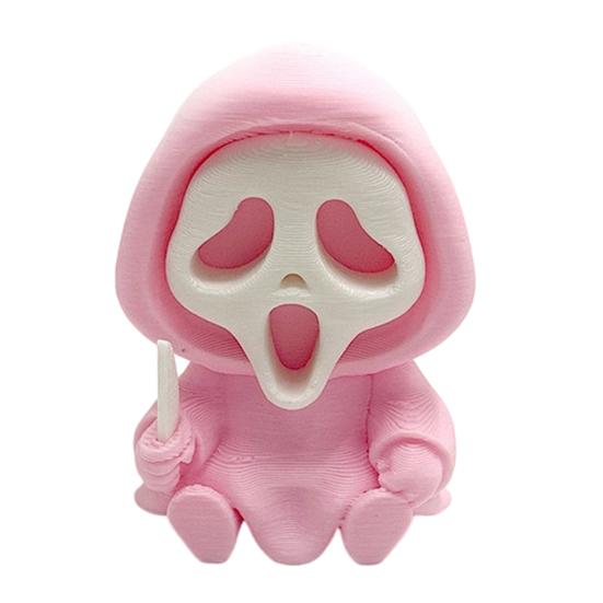 Compact Skull Model for Collection Halloween Ghost Statue, Cartoon Skeleton Sculpture, 3D Printed Textures Novelty Gift Horror Fans Ornament