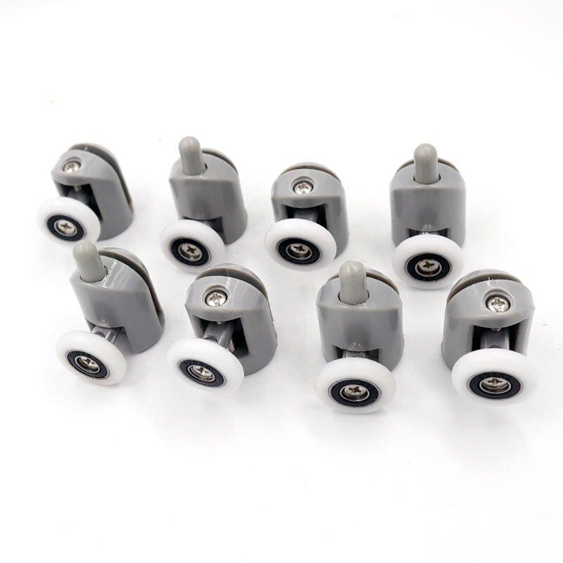 8Pcs/set Roller Wheels Bathroom Roller Wheel Runner Shower Room Accessories Bearing Roller Wheel with Block Set