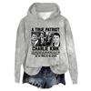 Women's Hooded Long Sleeve Printed Flannel Top Hooded Sweatshirt
