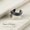 Shinjuku Gin No Kura Reverse Shell Round Twin Line Ear Cuff, Silver 925, Single Ear, Men's, Black, Simple, Non-Pierced Earring
