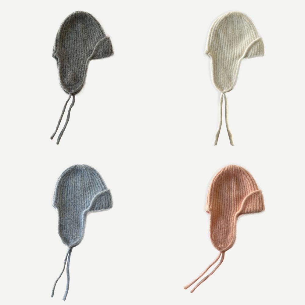 Earmuff Pilot Hat Soft Wool Blend Hat Windproof Winter Knitted Cap  Unisex