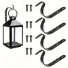 4pcs Metal Wall Hook - J-Shape Wall Hook Metal Flower Pot Hanging Iron Hook Fixing Outdoor for Garden Wall Basket Plant Rack Bathroom Bracket