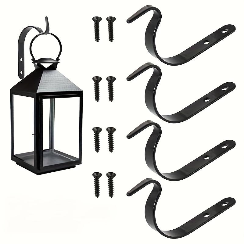 4pcs Metal Wall Hook - J-Shape Wall Hook Metal Flower Pot Hanging Iron Hook Fixing Outdoor for Garden Wall Basket Plant Rack Bathroom Bracket