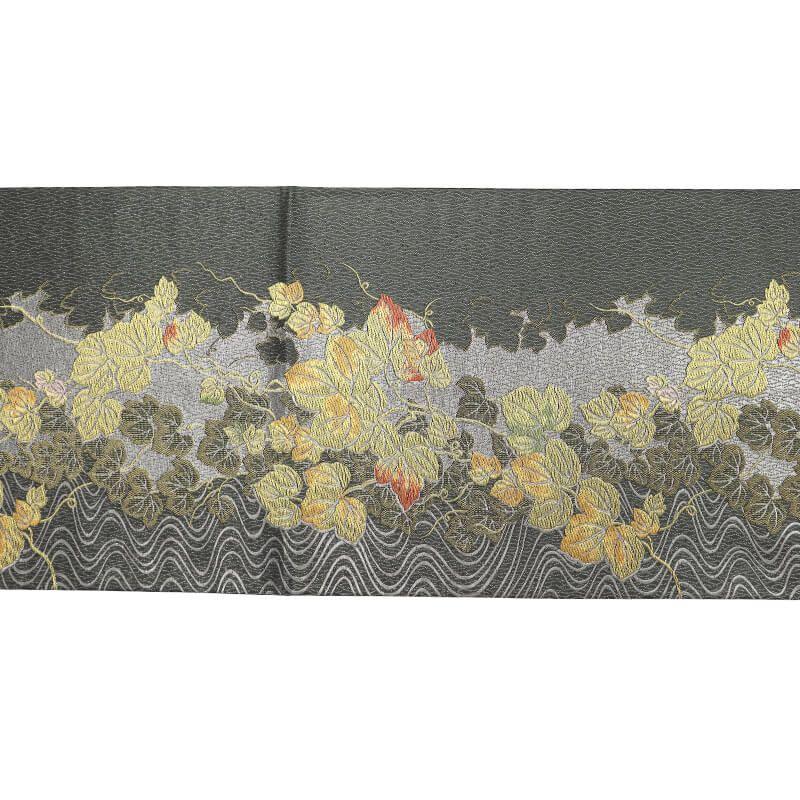 Used Fukuro Obi Formal Fukuro Obi Pure Silk Six Patterns Black Gold Ivy Flowing Water Pattern Elegant Length 429cm Width 31cm Ceremonies, Parties,