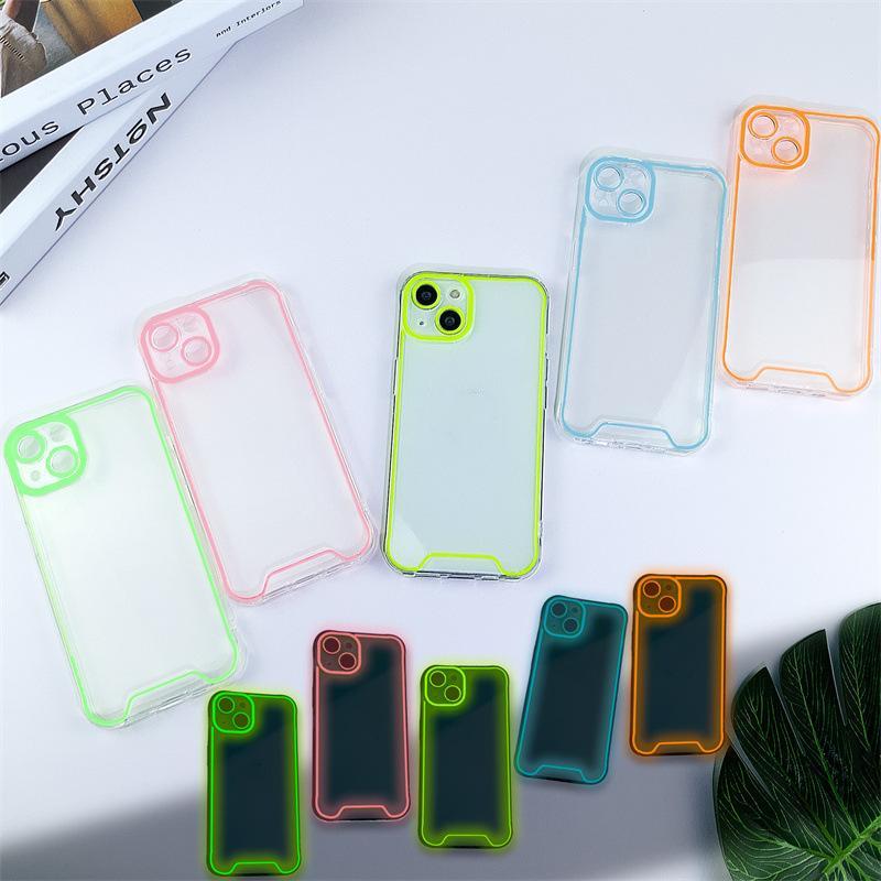 Night Light Luminous Clear Soft Case For IPhone Glowing Lens Protector Cover