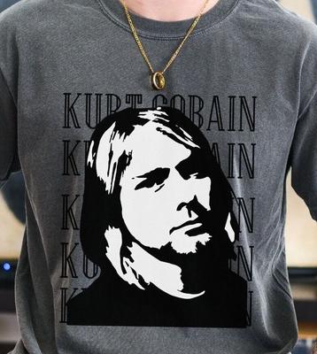 Nirvana Kurt Cobain T-Shirt Rockband auf Vintage Schwarz Comfort Colors 1717 Tee