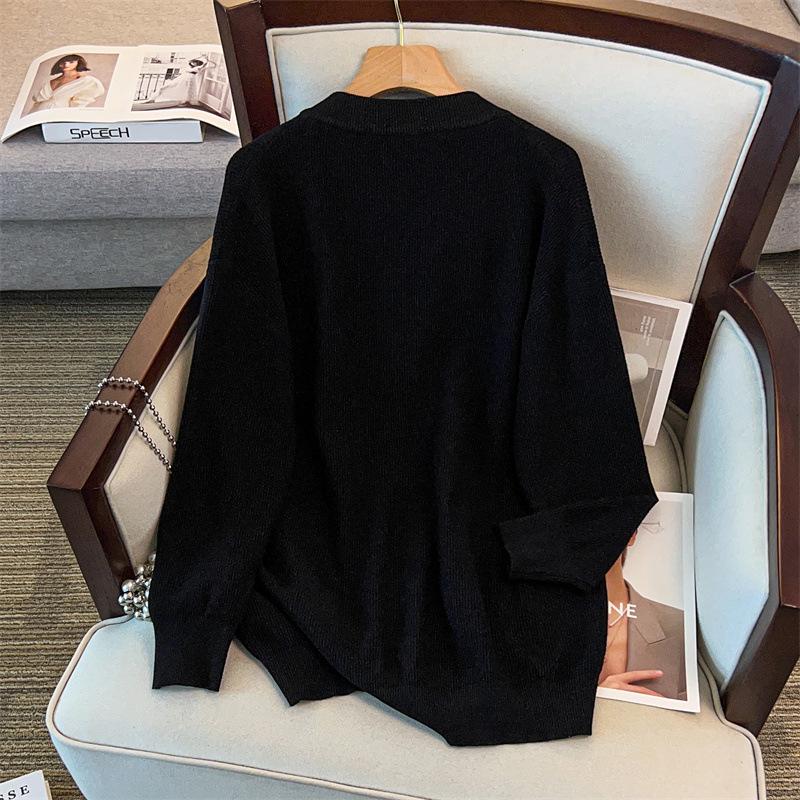 Plus Size Women's Thick Knit Cardigan Sweater, Bust 150/160, Style 350-8037