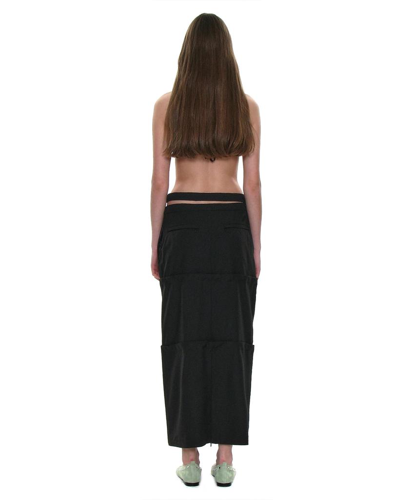 Partimento Woman Multiway Double Waist Transform Skirt_Black