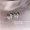 Butterfly Earrings Luxury Bow Fashionable Women's Earrings Cute Korean Bow Earrings Micro Inlaid Zircon Luxury Korean Earring