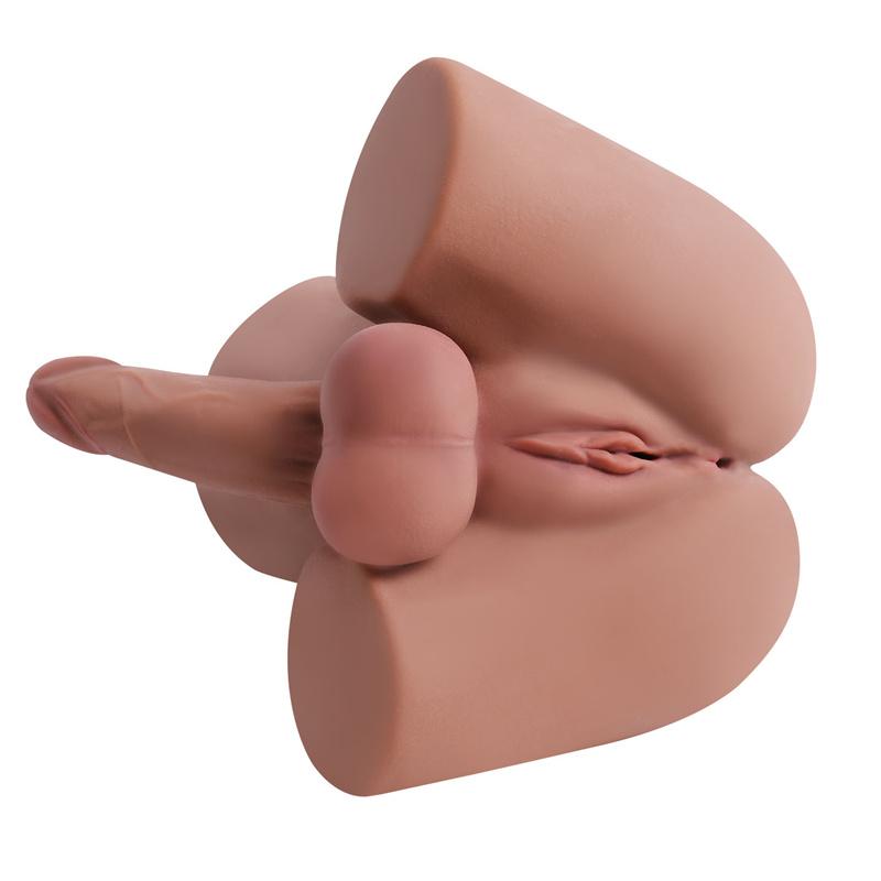 Pene+Vagina+Ano Realistas 3-en-1 Hombre Mujer Gay TPE Medio Cuerpo Muñeca Sexual Piel Suave Realista Juguete para Adultos Productos Masturbadores