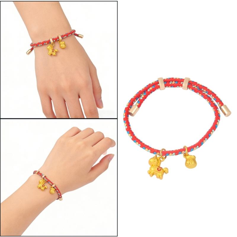 Entzückender Cartoon-Pferdeanhänger an geflochtenem Armband Ideal für den täglichen Gebrauch Layering Vielseitiges stilvolles Accessoire
