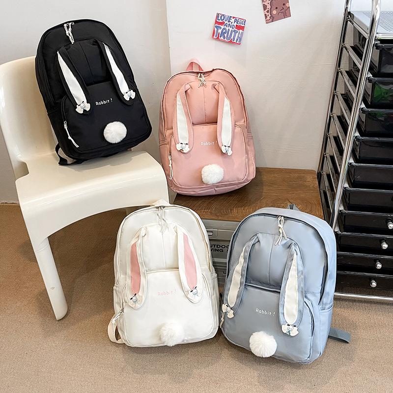 Schoolbag Girl Backpack Trend Cute Rabbit Ears Sweet Backpack Versatile Student School Bag Large Capacity Cartoon Backpack