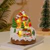 Resin Christmas Ornaments Popcorn Wagon Xmas Window Display Pendant Musical Village Scene Decor