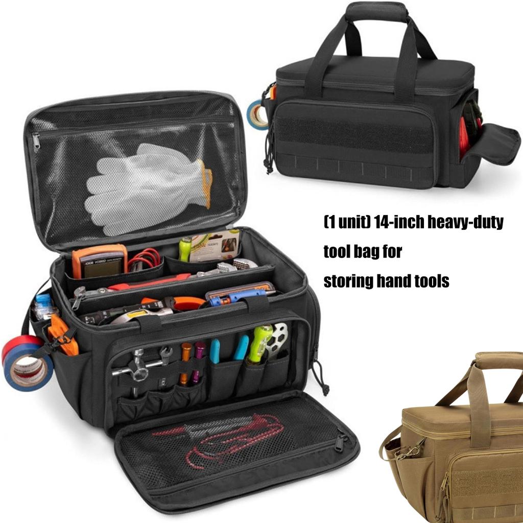 Multifunctional Tool Bag Waterproof Electrician Polyester Thickened Carpentry Tool Bag Large Maintenance Storage Bag