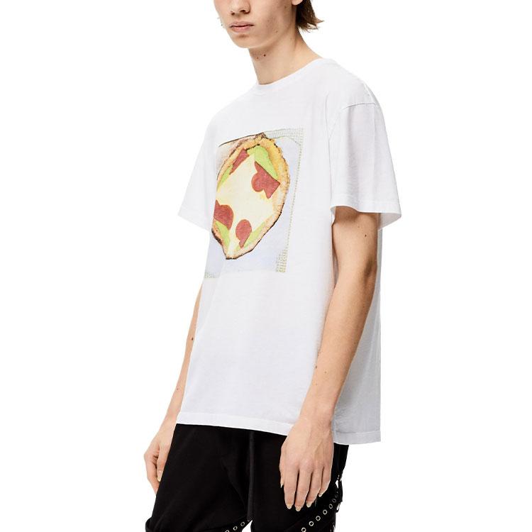 LOEWE T-Shirts Men's White Crew Neck Moderate Straight Fit H526Y22J31-2100