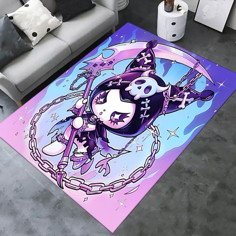 Office Rug Grim Reaper, Cute Art Anti-Slip Rug, Machine Washable for Living Room, Bedroom, Office, Multiple Sizes, Bedroom Mat, Decorative Mat, Durabl