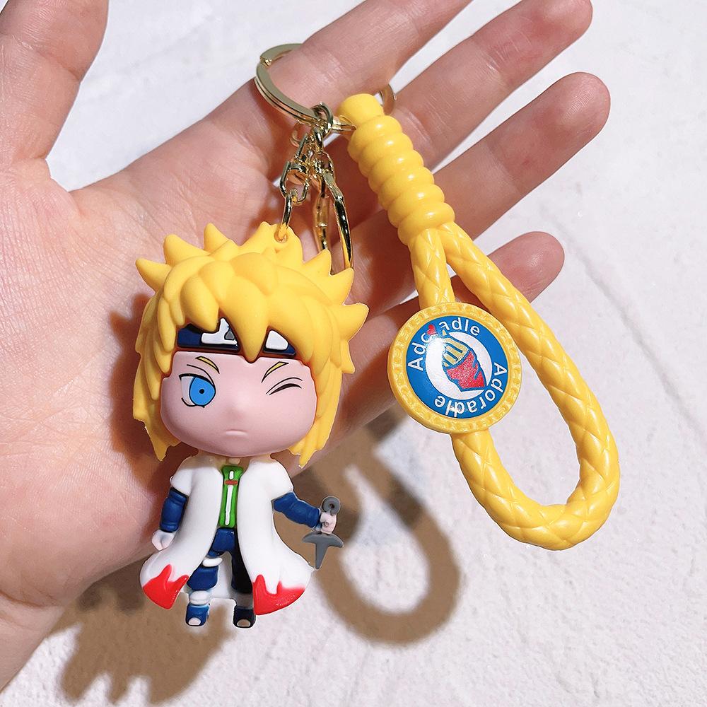 Cartoon PVC Naruto Anime Peripheral Toy Doll Keychain Naruto Silicone Figure Car Key Chain Christmas, Halloween Gift