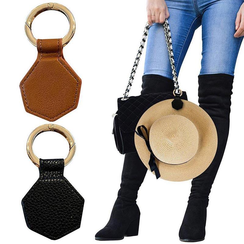 Clip Porte-Chapeau Magnétique Pour Sac à Dos Ou Valise - En Cuir PU, Dimensions 10x3 Cm | Pince Pratique Pour Voyager, Randonnée, Empêcher Le Chapeau De S'envoler