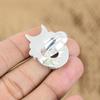 925 Silver Natural Mother Of Pearl Multi Stone Cresent Moon Adjustable Ring