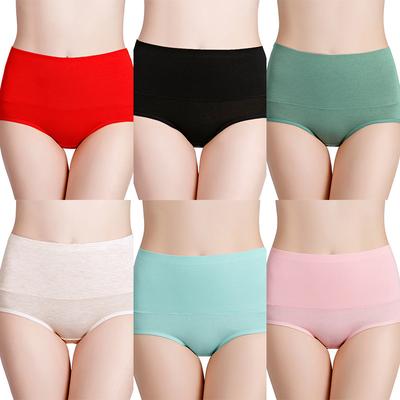 Female Intimates High Quanlity High Waist Hot Sale For Women Cotton M-7XL Breathable Solid Underwear Abdomen Underpants 1PC Briefs Plus Size Panties