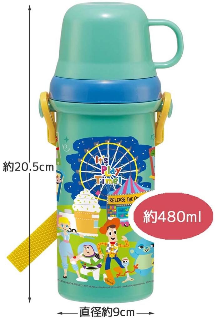Skater Water Bottle 480ml with Cup Disney Toy Story 23 Boys Children's PSB5KD-A