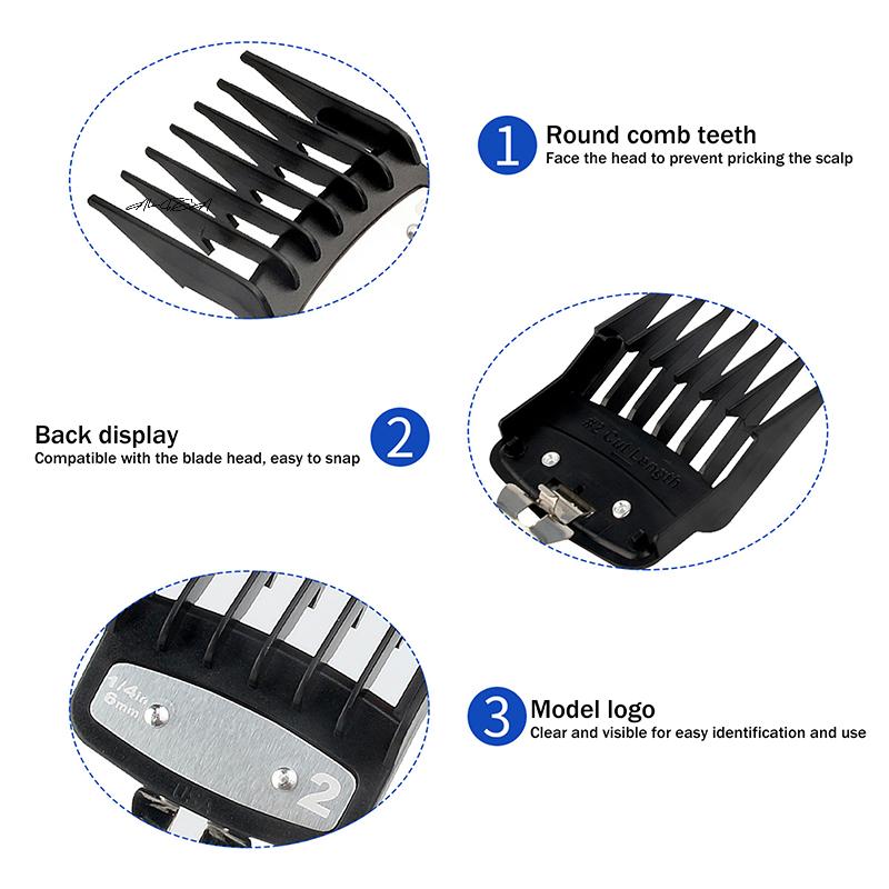 2Pcs Professional Hair Cutting Guide Combs Clipper Limit Combs Trimmer Styling Tools Attachments Compatible 1.5mm 4.5mm