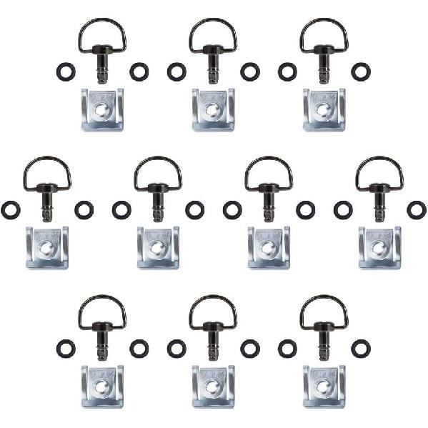 MOTO4U Motorcycle Quick Release Race Fasteners 1/4 Turn 19mm D-Ring Length in Dark Black (10 Pack)