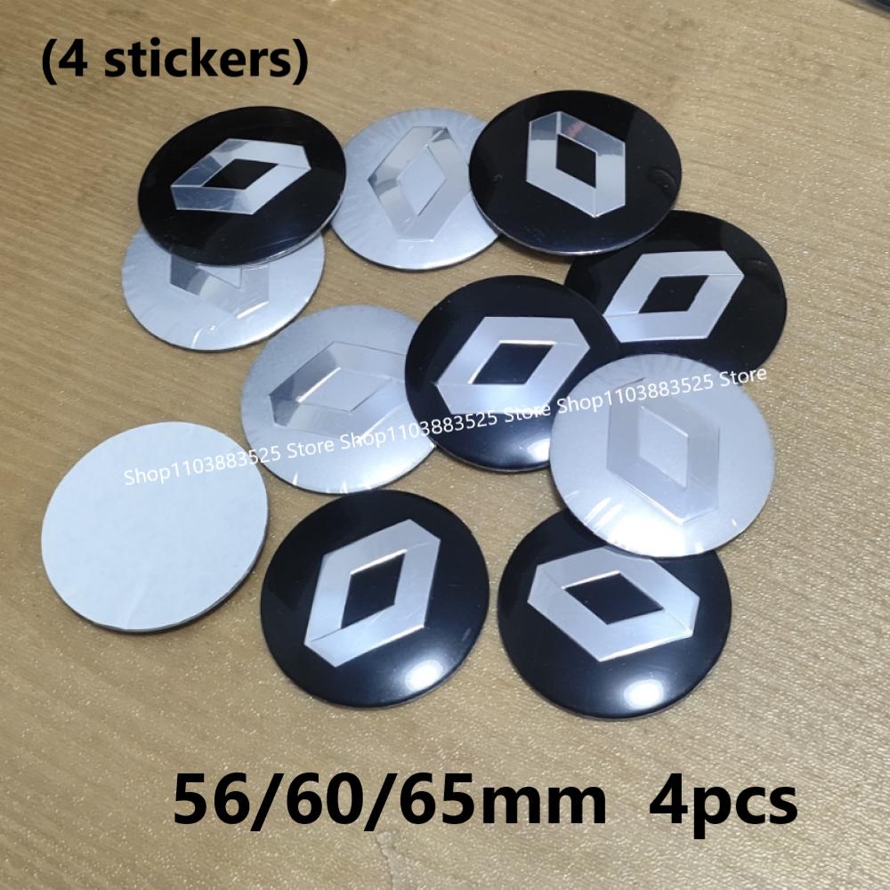 4pcs 56/60/65mm Wheel Center Hubcap Badge Stickers for Renault Captur Megane 2 3 4 Clio Arkana Laguna MK4 Duster Fluence Logan