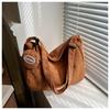 Fashionable Korean Style Corduroy Large Capacity Tote Bag With Adjustable Shoulder Strap