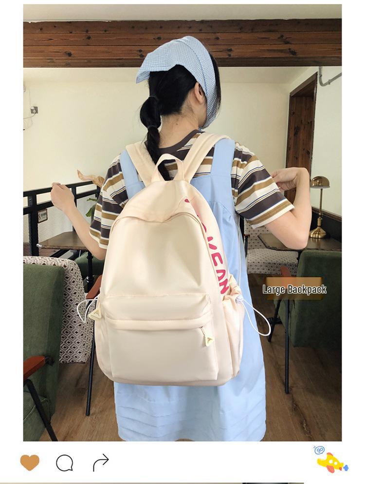 Damen Rucksack mit Buchstabenaufdruck, große Kapazität, neue Mode - Einfarbige Reise-Schultertasche für die Mittelschule