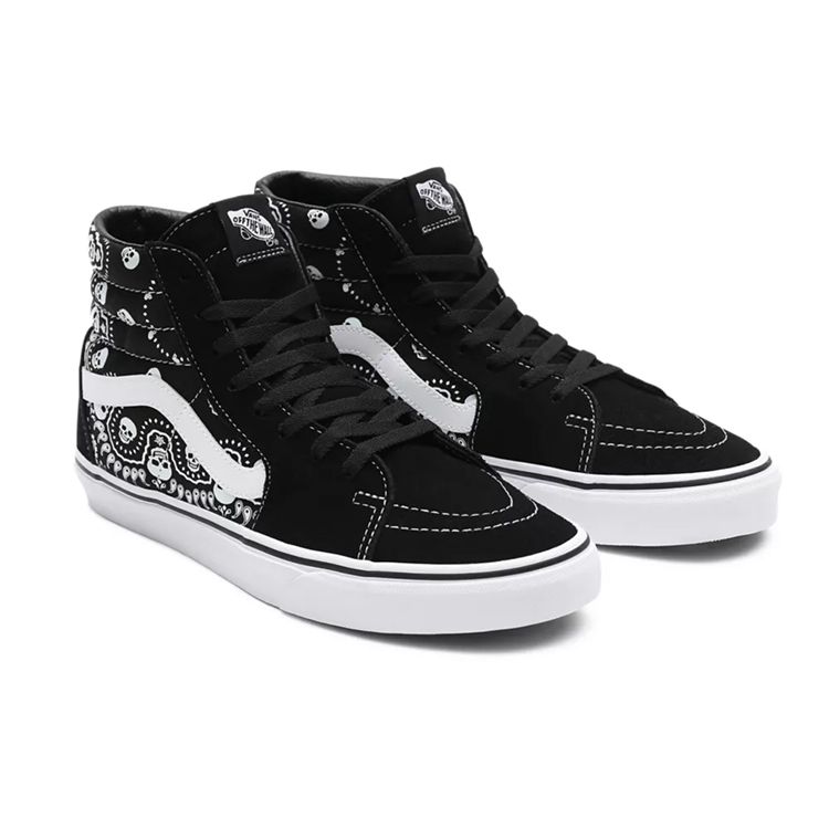 Vans Sk8-Hi Bandana - Black Unisex Sneakers True-White VN0A32QGD9S