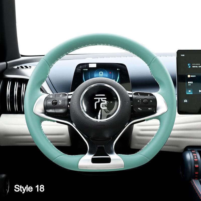 High Hand Sewing Stitching Car Steering Wheel Cover For BYD ATTO 3 Yuan Plus 2025 2025 2025 Nappa Leather Auto Interior Wrap