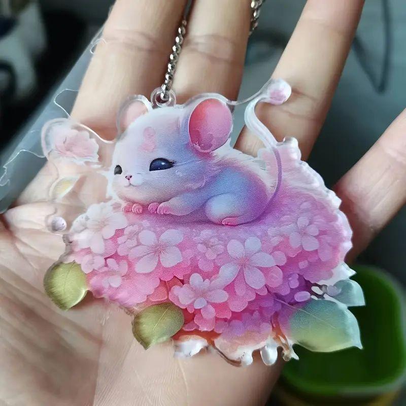 Flower Acrylic Sweet Car Ornament Creative Hanging Decoration For Your Automobile