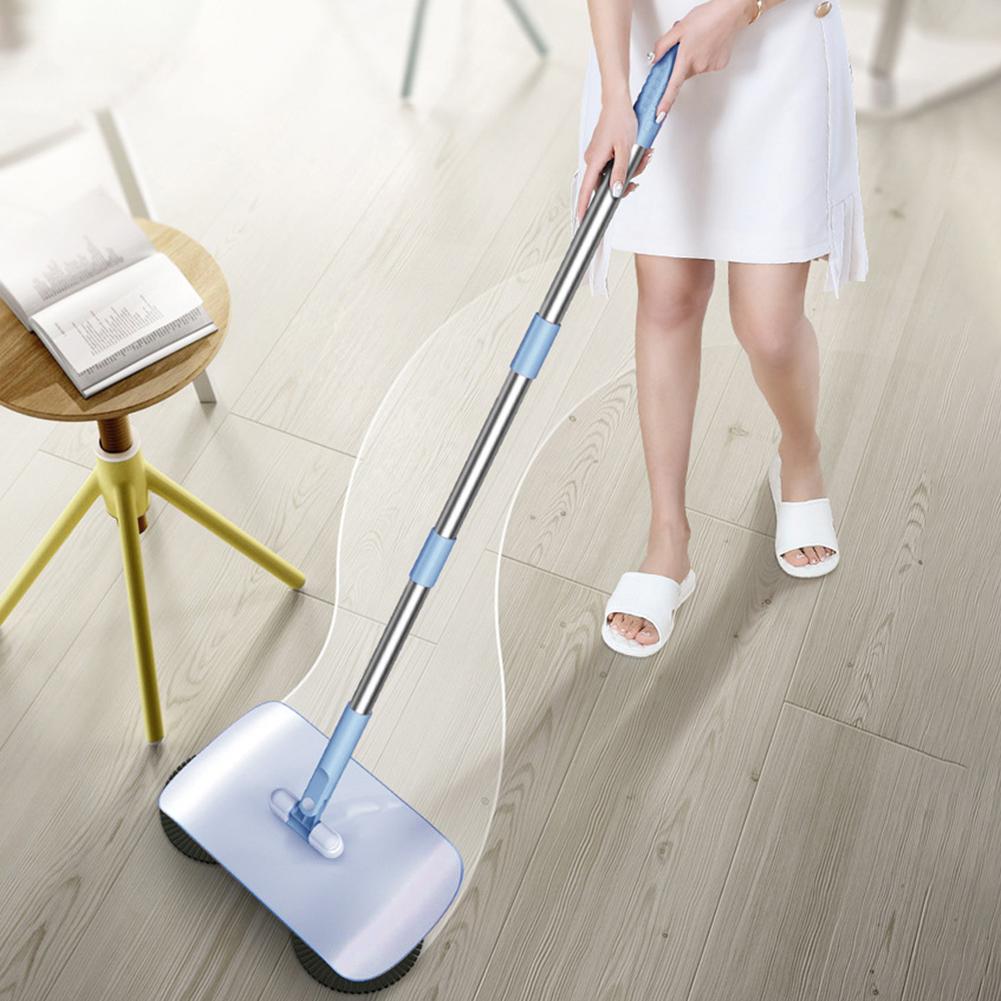 2 in 1 Hand Push Sweeper Wet Dry Dual Use Sweeping Mopping Machine Remove Dust Multifunctonal for All Types of Floors