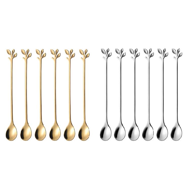 6 Pack Tableware Dessert Spoons Stirring Spoon for Kitchen Stirring Mixing Sugar