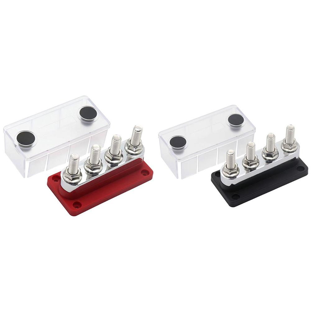 Robust Power Distribution BusBar 600A at 48V DC with Compact Design and Four Stud Terminals for Efficient Electrical Solutions
