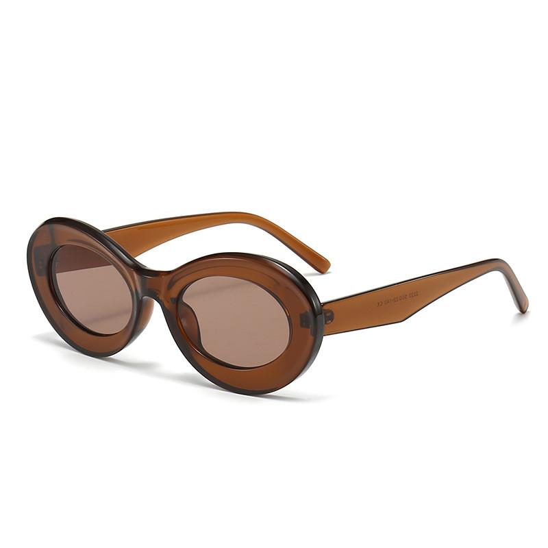 

2023 New Retro Elliptical Sunglasses For Men And Women Uv400 Outdoor Fashion Accessory CoffeeFrameTea
