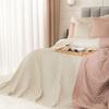 NULES Decorative Bedspread - Subtle Beige with Embossed Pattern - 220x240cm