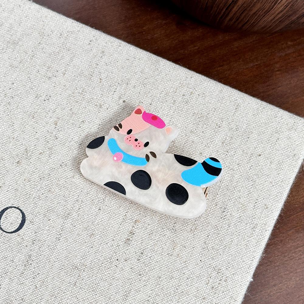 New Acrylic Dog Hairpin - Sweet and Cute Girl's Side Parting Hair Clip with Cartoon Hair Accessory